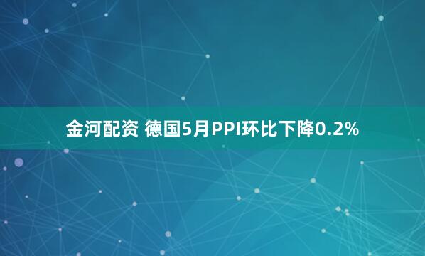 金河配资 德国5月PPI环比下降0.2%
